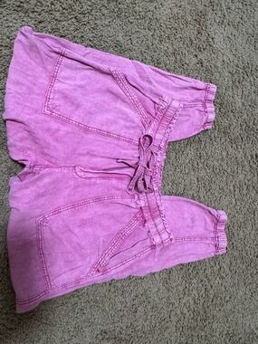 Anthropologie Pink High-Waist Drawstring Pants